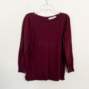 LOFT // maroon button detail back sweater XS